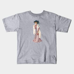 Edwardian society lady - Purple Kids T-Shirt